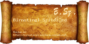 Birnstingl Szilárd névjegykártya