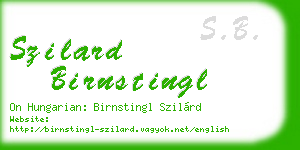szilard birnstingl business card